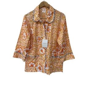 NWT Tsumori Chisato Orange Floral Sleep Pajama Top L